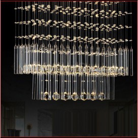 6 Light 2 Tier Modern K9 Crystal Sparkle Luxury Rain Drop Chandelier