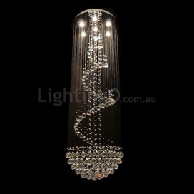7 Light Spiral Modern K9 Crystal Sparkle Luxury Rain Drop Chandelier