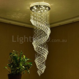 Spiral Modern K9 Crystal Sparkle Luxury Rain Drop Chandelier