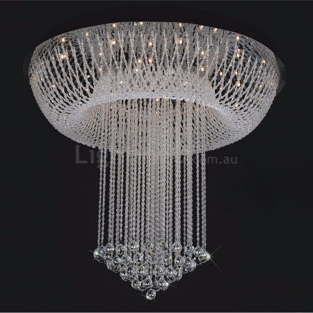 Round Modern K9 Crystal Sparkle Luxury Rain Drop Chandelier