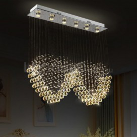 6 Light Modern K9 Crystal Sparkle Luxury Rain Drop Chandelier