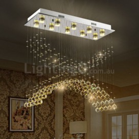 10 Light Modern K9 Crystal Sparkle Luxury Rain Drop Chandelier