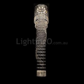 Round Modern K9 Crystal Sparkle Luxury Rain Drop Chandelier