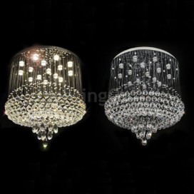 15 Light Round Modern K9 Crystal Sparkle Luxury Rain Drop Chandelier