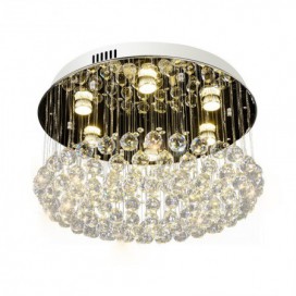 6 Light Round Modern K9 Crystal Sparkle Luxury Rain Drop Chandelier