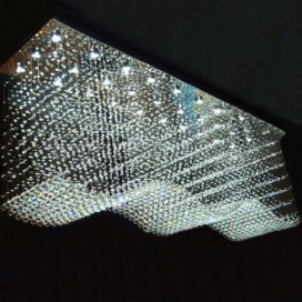 Rectangle Modern K9 Crystal Sparkle Luxury Rain Drop Chandelier