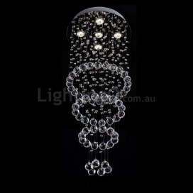 5 Light Round 4 Tier Modern K9 Crystal Sparkle Luxury Rain Drop Chandelier