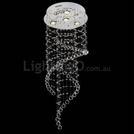 4 Light Modern K9 Crystal Sparkle Luxury Rain Drop Chandelier