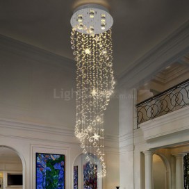 6 Light Modern K9 Crystal Sparkle Luxury Rain Drop Chandelier