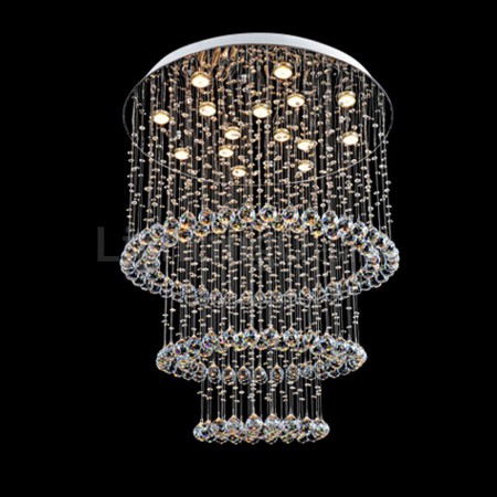 15 Light 3 Tier Modern K9 Crystal Sparkle Luxury Rain Drop Chandelier