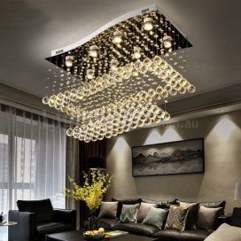 8 Light 2 Tiers Modern K9 Crystal Sparkle Luxury Rain Drop Chandelier