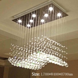 Wave Modern Wave K9 Crystal Sparkle Luxury Rain Drop Chandelier