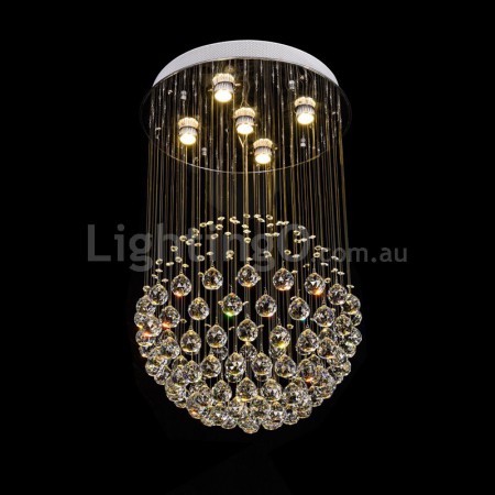 5 Light Ball Modern K9 Crystal Sparkle Luxury Rain Drop Chandelier