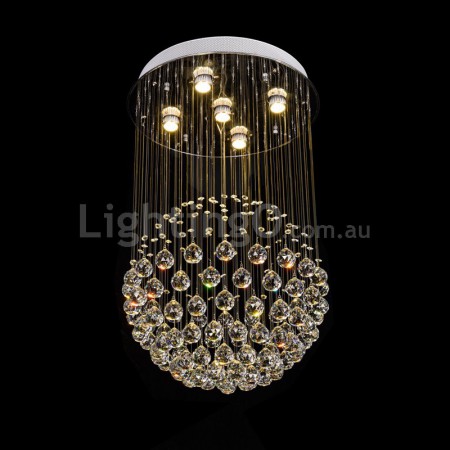 5 Light Ball Modern K9 Crystal Sparkle Luxury Rain Drop Chandelier