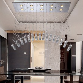 10 Light Modern K9 Crystal Sparkle Luxury Rain Drop Chandelier