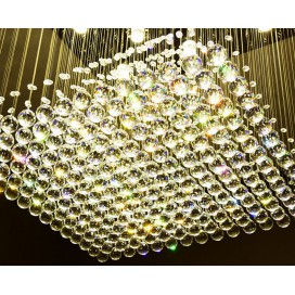 Square Modern K9 Crystal Sparkle Luxury Rain Drop Chandelier