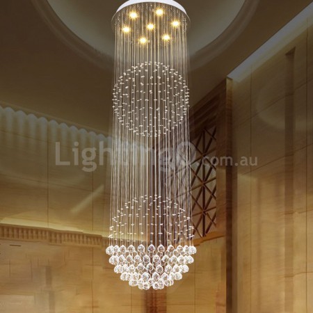 7 Light Ball Modern K9 Crystal Sparkle Luxury Rain Drop Chandelier