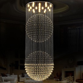 Round Modern K9 Crystal Sparkle Luxury Rain Drop Chandelier