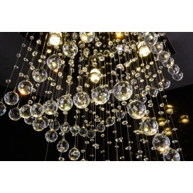 4 Light Square Modern K9 Crystal Sparkle Luxury Rain Drop Chandelier