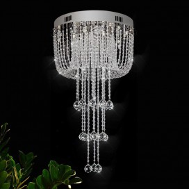 Round Modern K9 Crystal Sparkle Luxury Rain Drop Chandelier