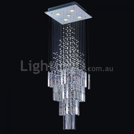 5 Light Modern K9 Crystal Sparkle Luxury Rain Drop Chandelier