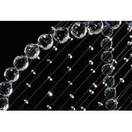 6 Light Round Double Spiral Modern K9 Crystal Sparkle Luxury Rain Drop Chandelier