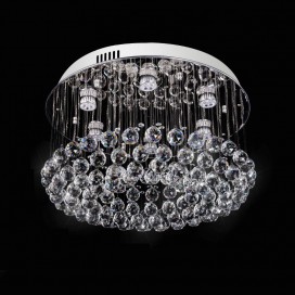 6 Light Round Modern K9 Crystal Sparkle Luxury Rain Drop Chandelier