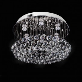 6 Light Round Modern K9 Crystal Sparkle Luxury Rain Drop Chandelier