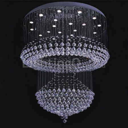 22 Light Large Round Modern K9 Crystal Sparkle Luxury Rain Drop Chandelier