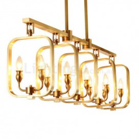 10 Light Retro Rustic Luxury Brass Chandelier