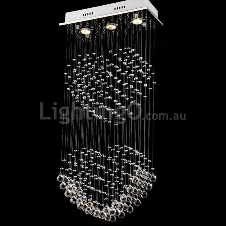 3 Light Modern K9 Crystal Sparkle Luxury Rain Drop Chandelier