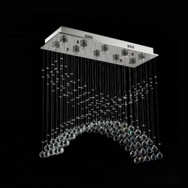 10 Light Modern K9 Crystal Sparkle Luxury Rain Drop Chandelier