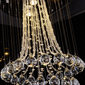 4 Light Modern K9 Crystal Sparkle Luxury Rain Drop Chandelier