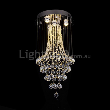 4 Light Modern K9 Crystal Sparkle Luxury Rain Drop Chandelier