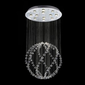 12 Light Ball Modern K9 Crystal Sparkle Luxury Rain Drop Chandelier