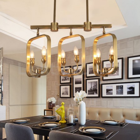 6 Light Retro Rustic Luxury Brass Chandelier