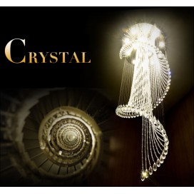 Spiral Modern K9 Crystal Sparkle Luxury Rain Drop Chandelier