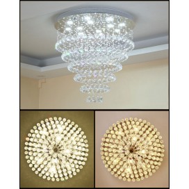 Round Modern K9 Crystal Sparkle Luxury Rain Drop Chandelier