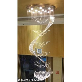 Spiral Round Modern K9 Crystal Sparkle Luxury Rain Drop Chandelier