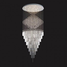 Round Modern K9 Crystal Sparkle Luxury Rain Drop Chandelier