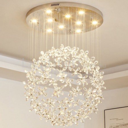 Ball Modern K9 Crystal Sparkle Luxury Rain Drop Chandelier