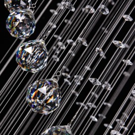 9 Light Spiral Three Spheres Modern K9 Crystal Sparkle Luxury Rain Drop Chandelier