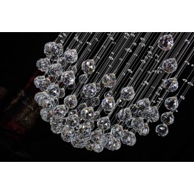 9 Light Spiral Three Spheres Modern K9 Crystal Sparkle Luxury Rain Drop Chandelier