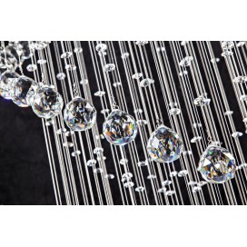 9 Light Spiral Three Spheres Modern K9 Crystal Sparkle Luxury Rain Drop Chandelier