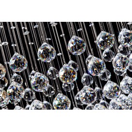 9 Light Spiral Three Spheres Modern K9 Crystal Sparkle Luxury Rain Drop Chandelier