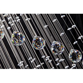 9 Light Spiral Three Spheres Modern K9 Crystal Sparkle Luxury Rain Drop Chandelier