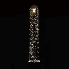 1 Light Round Spiral Modern K9 Crystal Sparkle Luxury Rain Drop Chandelier