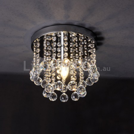 1 Light Modern K9 Crystal Sparkle Luxury Rain Drop Chandelier