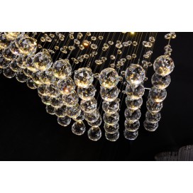 8 Light Wave Modern K9 Crystal Sparkle Luxury Rain Drop Chandelier
