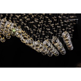 8 Light Wave Modern K9 Crystal Sparkle Luxury Rain Drop Chandelier